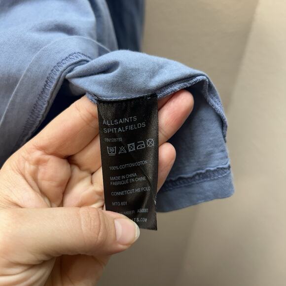 AllSaints Spitalfields Jacks Place Utility Polo Shirt Size S Pockets Henley - Picture 5 of 9